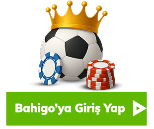 Taçlı futbol topu ve casino fişleriyle Bahigo giriş ekranı