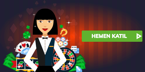 Casino temalı karakter ile hızlı katılım butonu